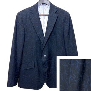 Robert Graham Navy Blue Embroidered Blazer Suit Jacket Sport Coat Men’s Size 42R